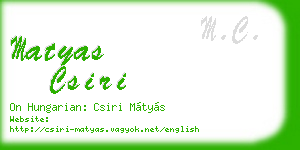 matyas csiri business card