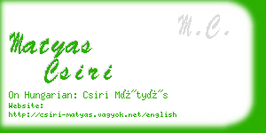 matyas csiri business card